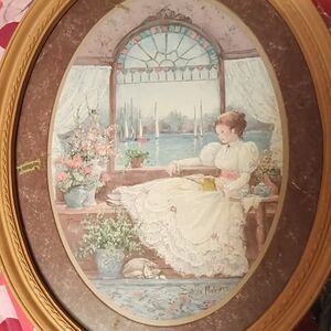 Oval Framed Vintage Art Print